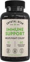 Crystal Star Immune Support Supplement (60 Capsules) - Herbal Immune Booster para una Proactive Multi-System Defense - Echinacea, Goldenseal, Yarrow & Elecampane - Non-GMO
