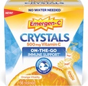 Emergen-C Crystals, On-the-Go Emergen-C Immune Support Supplement with Vitamin C, B Vitamins, Zinc y Manganese, Orange Vitality - 56 Stick Packs