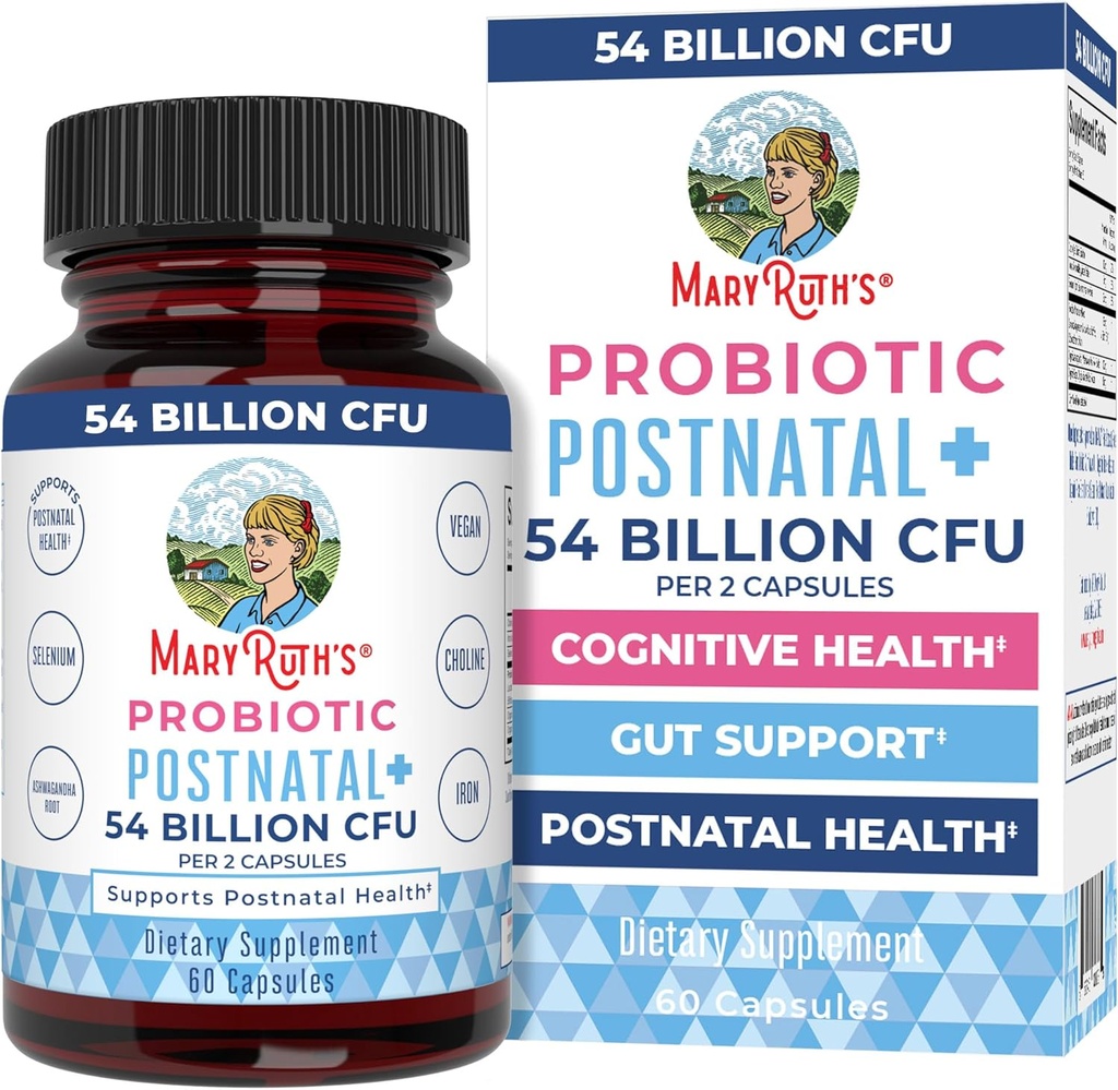 MaryRuth Organics Postnatal Probiotics for Breastfeeding Women ← Enfermería Capsulas probióticas con vitaminas TEN Minerales " Antioxidantes TEN 54 Billion CFU ANTE NO-GMO ANTE Vegan ANTE 30 Servimientos