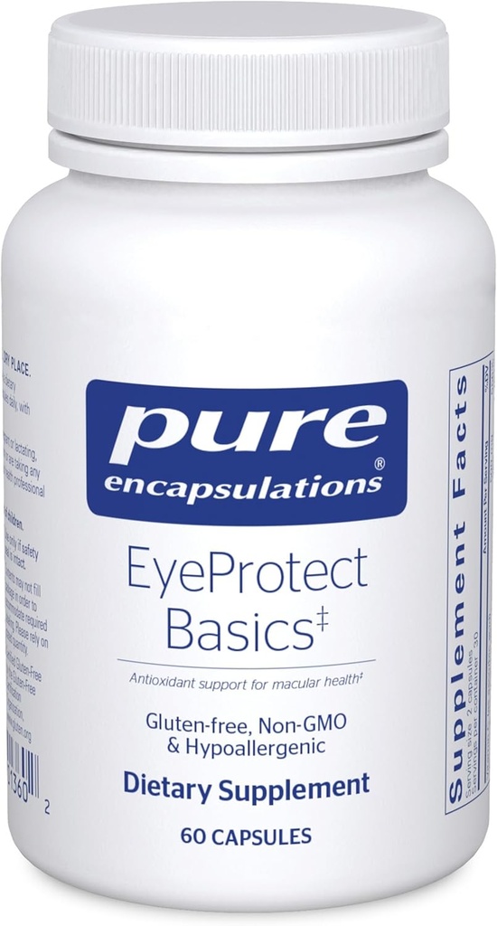 Pure Encapsulations EyeProtect Basics ← Key Antioxidant Support for Eye Health tención 60 Capsules