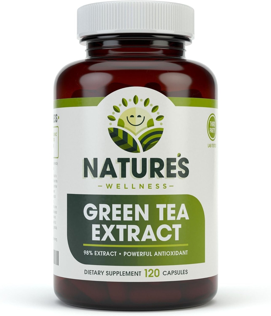 Green Tea Extract 98% Estándarizado con EGCG Silencioso Apoyo al Peso, Metabolismo, Energía, Salud del Corazón TENIDO Las cápsulas del té verde son las píldoras naturales de la cafeína con el Antioxidante &amp; Scavenger Radical Libre 1000mg