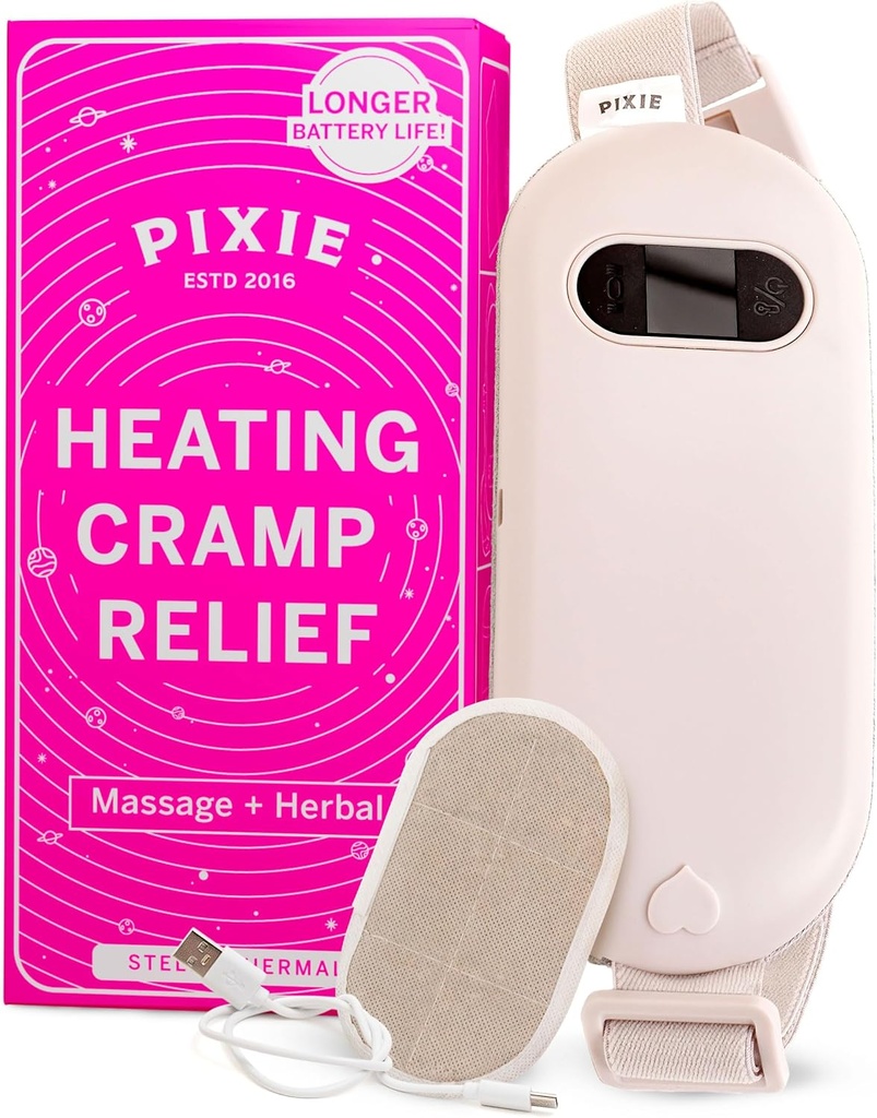Pixie Recargable Calefacción Pad para Calambres – Cinturón de Terapia de Calor Herbal para Dolor trasero – Alivio Natural con Embalajes de Calefacción Reutilizables – Regalo Pensante para Mujeres y Niñas