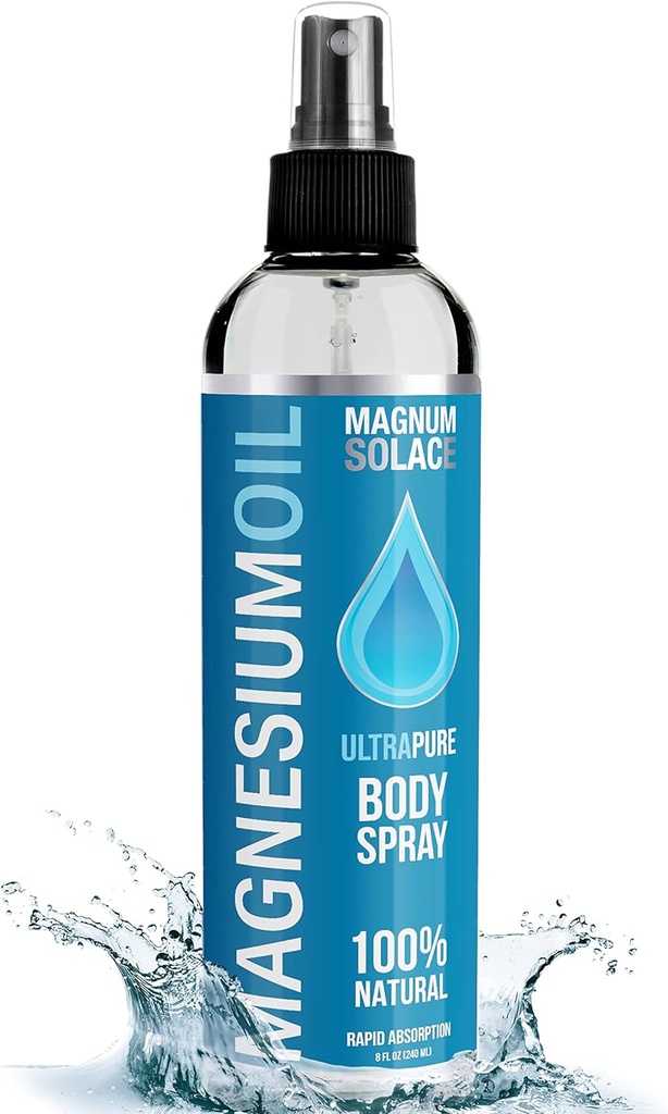 Rociador de aceite de magnesio puro - 100% de esparcido de magnesio natural, 8 oz