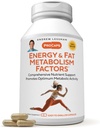 ANDREW LESSMAN Energy and Fat Metabolism Factors 180 Capsules - Promotes Optimum Fat Burning and Energy Metabolism, with Carnitine, Green Tea, Guarana, Ginseng, B-Complex. Cápsulas fáciles de absorber