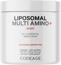 Codeage Liposomal Multi Amino Powder Supplement - BCAA &amp; EAA Supplement All 9 Essential Amino Acid, Branched-Chain Amino Acid, Pre &amp; Post Workout, Unflavored, Liposomal Delivery, Non-GMO, 6.15 oz