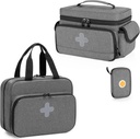 CURMIO Bolsa de almacenamiento de medicamentos Vacío, organizador de botellas con bolsas portátiles de primeros auxilios, caja de medicina para el hogar y viajes