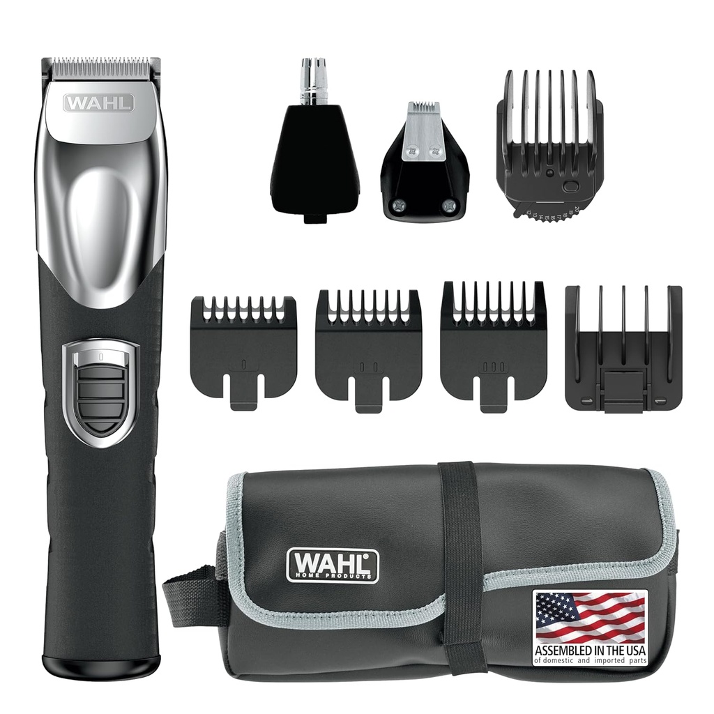 Wahl USA Recargable Litio Ion All in One Beard Trimmer for Men with Detail and Ear &amp; Nose Hair Trimmer Attachment – Modelo 9854-600B