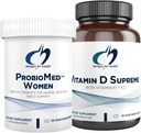 Diseños para la salud Vitamina D &amp; Mujer Probiótico Bundle - ProbioMed Mujeres (30 cápsulas) Gut Health & Vaginal Probiotic with Vitamin D Supreme (30 cápsulas) with Vitamin K2 for Immune &amp; Bone Health