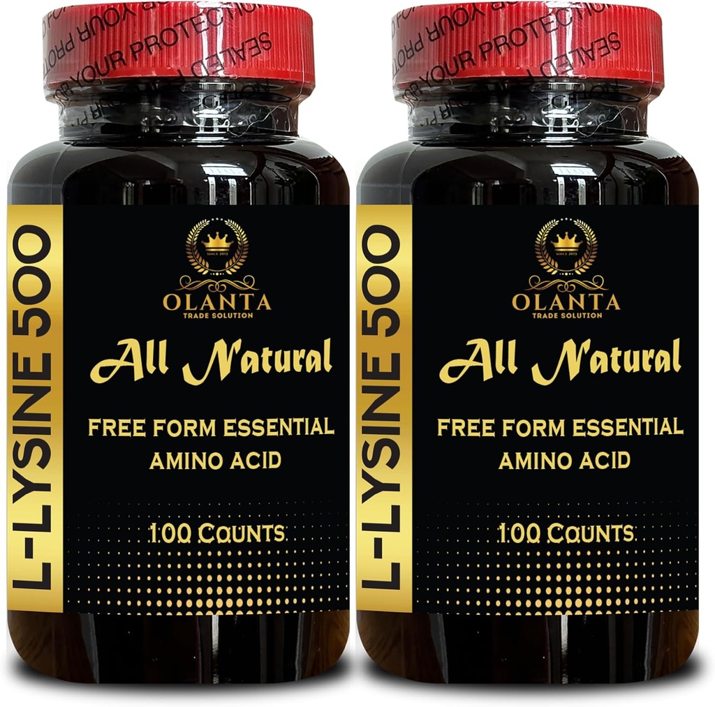 L-LYSINE 500 mg Aminoácidos esenciales - Apoya la formación energética Forma gratuita Suplemento dietético Aminoácidos esenciales Hidrocloruro L-Lysina - 2 Botellas 200 Condes