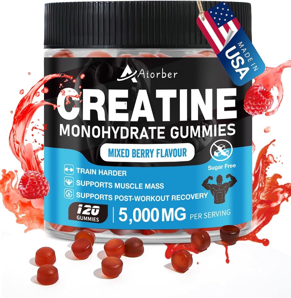 Cretina Monohydrate Gummies para Hombres y Mujeres, 120 Conde