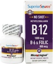 Fuente superior - No Shot B12 Methylcobalamin 1000 mcg con B6 &amp; Folic Acid 800 mcg. - 60 Quick Dissolve Tablets