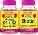 BuenoSí Vitamina D3+K2 Niños + Biotina Niños, Gummies Bundle - Gran Tasting, Suplemento de Vitamina, Gluten Gratis, GMO Gratis, Chewable Gummy