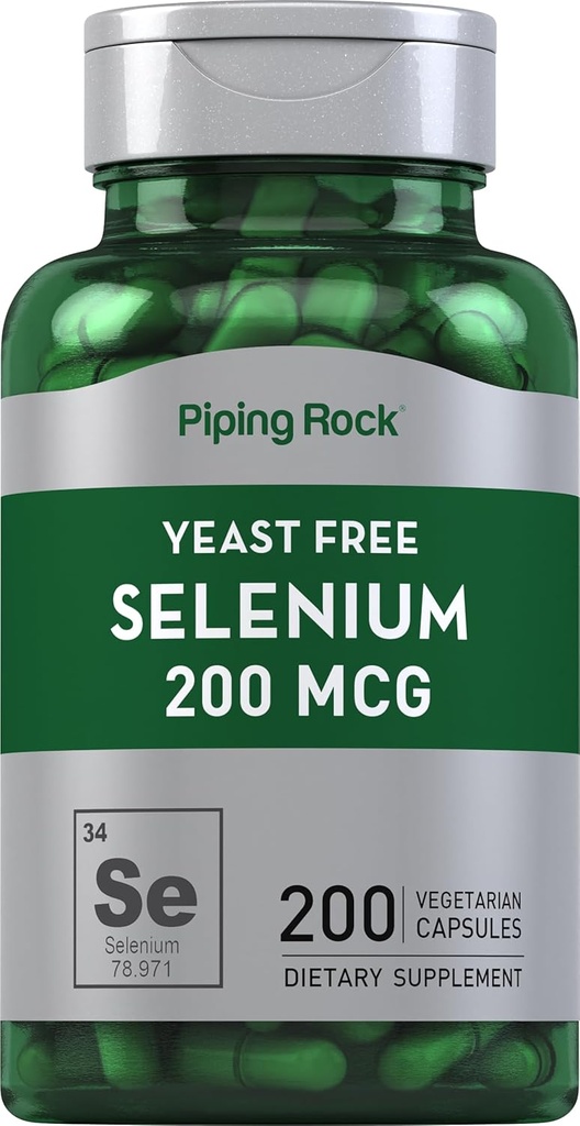 Piping Rock Yeast Free Selenium 200mcg ← 200 Capsules