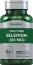 Piping Rock Yeast Free Selenium 200mcg ← 200 Capsules
