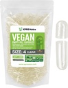 XPRS Nutra Tamaño 4 cápsulas vacías - 1000 Contar pequeñas cápsulas vegas vacías vacías- píldoras vegetarianas - DIY Vegetable capsule relleno - Fillable Do-It-youself Veggie Caps for Supplements