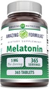 Amazing Formulas Melatonin 5 Mg Tablets Supplement ← Non-GMO TEN Gluten Free Silencio Made in USA (365)
