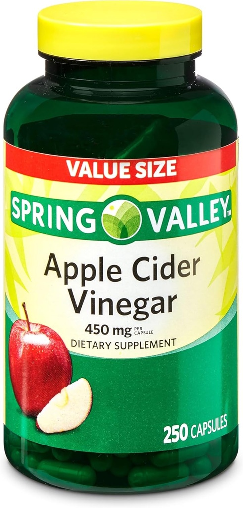 Apple vinagre capsules 450 mg – Suplemento ACV para Wellness, 250 Conde – Apple vinagre de Manzana Capsulas
