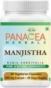 Panacea Herbals Manjistha Capsules (90 Veg Caps 400mg Extract) Rubia Cordifolia, Indian Madder for Glowing Skin Complexion. Gluten Free Lactose Free GMO Free Pure Herbal Dietary Supplement.
