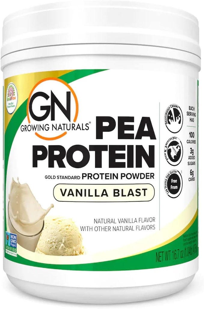 Powder de proteína de gran tamaño, proteína vegetal Vegan, BCAA, bajo carbohidrato, bajo azúcar, vainilla Blast, 1 libra (Pack of 1)