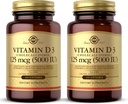 Solgar Vitamina D3 (Cholecalciferol) 10 mcg (400 UI) - 100 Softgels, Pack de 2 - Ayuda a mantener los huesos saludables " dientes - Apoyo al sistema inmunológico - No GMO, Gluten Free, Dairy Free - 200 Total Servings