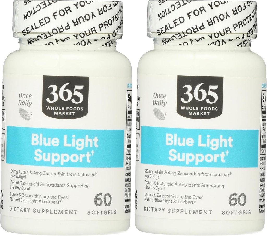 Mercado completo de alimentos, Lutein 20mg Zeaxanthin, 60 Cuenta (Pack de 2)