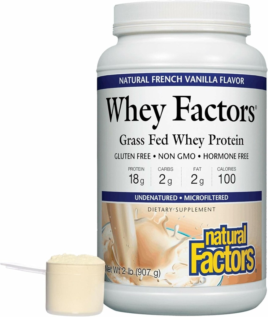 Factores naturales Factores Whey, Vainilla Francesa, 2 libras (Pack of 6)