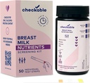 Fajas de prueba de leche de mama verificables para alimentación segura y confiada, 30 Secs Home Tiras de detección de leche para leche materna - 50 Cuenta