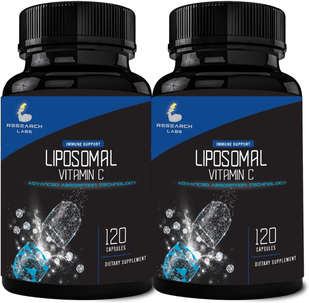 Laboratorios de investigación Liposomal Vitamina C Suplemento w / Ausorción mejorada LipoQuil-CTM  2 Fer 1 ad 240 Capsules Total Immune Support Collagen Booster ← Alta Dose Fat Soluble Vita C 1000mg Buffered ← Non GMO