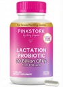 Probiótico de lactancia de estufa rosa - 30 millones de UF multi estrado Probióticos posnatales para lactancia de las mujeres - Apoyo a la leche materna " Gut Health, Postpartum Essentials, 30 cápsulas