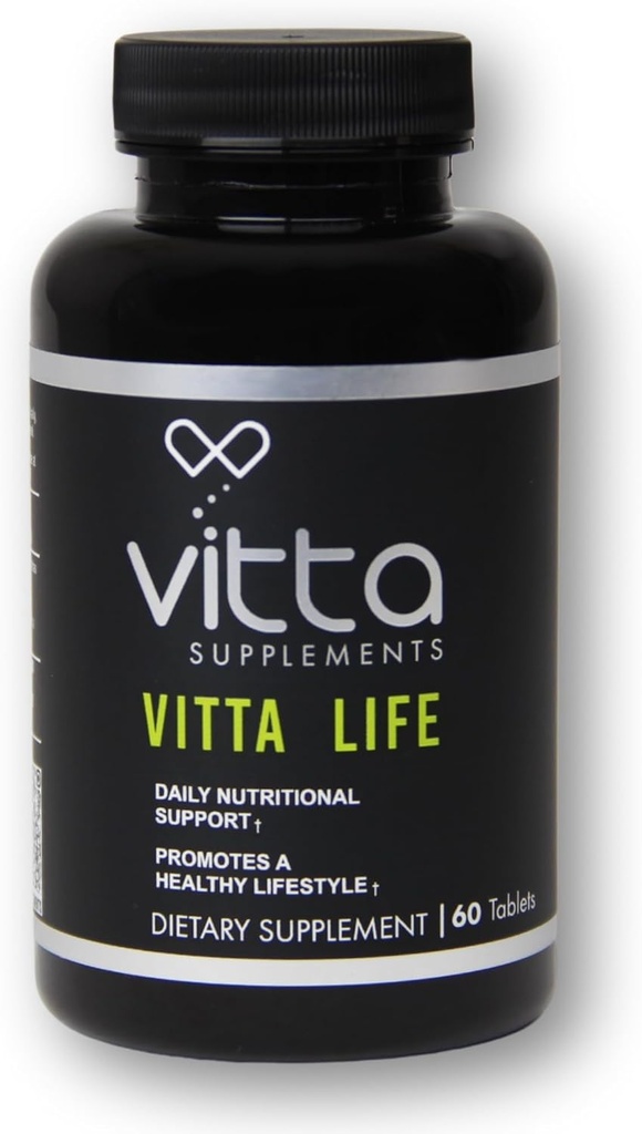 Vitta Life Tabs ← Multivitamínico con Vitamina A, Vitamina C, Vitamina D, Thiamin B1, Riboflavin B2, Niacina, Vitamina B6, Vitamina B12, Ácido Pantoténico, Calcio, Fósforo 60 Tabs