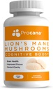 Leones Mane Mushroom Capsules (Extra Strength 1,500mg/servido) para la salud cerebral, la claridad mental, la memoria y el foco. 45,000mg por botella 90ct