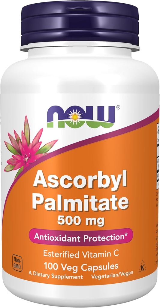AHORA Suplementos, Ascorbyl Palmitate 500 mg, Esterified Vitamin C, Antioxidant Protection*, 100 Veg cápsulas
