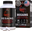 HGH Suplementos para Hombres - Regains Natural Anabólico Crecimiento del Musculo " Hormona de Crecimiento Humano para Hombres, Muscle Builder para Hombres, Muscle Recovery Post Workout Suplemento, 240 Protein Pills
