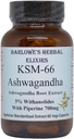 Barlowe's Herbal Elixirs KSM-66 Ashwagandha ← Ashwagandha Root Extract  5% Withanolides ← 700mg per Capsule ← 60 Veggie Capsules ← Stearate Free ← Glass Bottle
