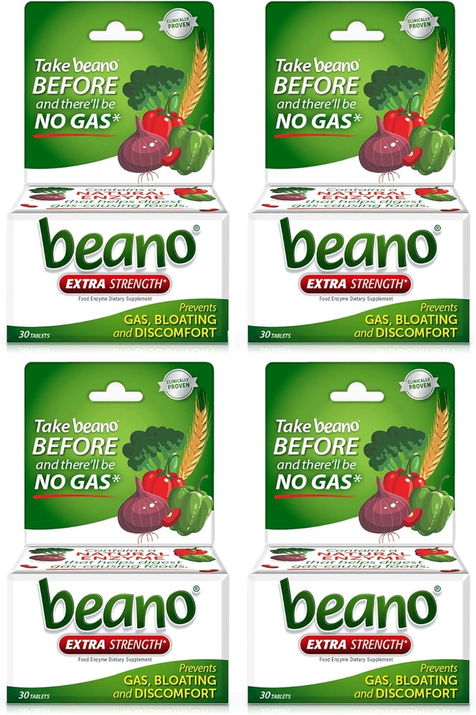 Beano Ultra 800, Gas Prevention and Digestive Enzyme Supplement, 30 CT, 4 Pack