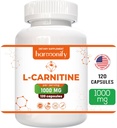 L Carnitina Suplemento 1000 mg por servidumbre, 120 cápsulas vegetarianas " Forma pura, 60 prestaciones