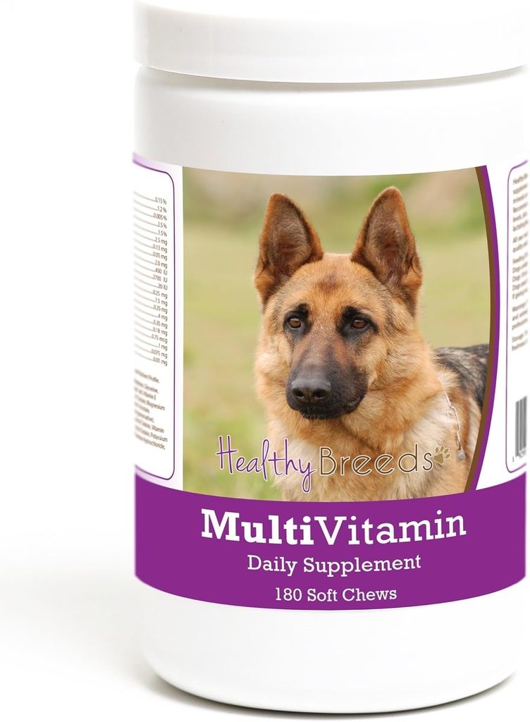 Saludable razas pastor alemán multivitamínico de cerda suave para perros 180 conde