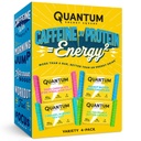 Quantum Energy Square - Energy Bar with Caffeine &amp; 10g Protein, Healthy Snack On the Go - Vegan, Gluten-Free, Soy &amp; Dairy-Free - Vaiety 4-Pack