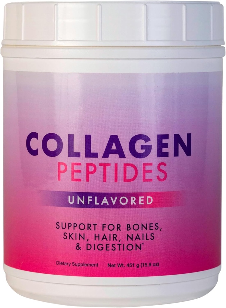 Collagen Peptides Powder ← Premium Multi Collagen Suplemento para Hombres &amp; Mujeres Silenciosos Aminoácidos Saludables Pelo, Esquín, uñas, huesos, Digestión  Gluten-Free