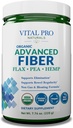 Vital Pro Naturals - Avanzado Fibra Powder, Soluble e Insoluble Suplemento de fibra con Flax, Pea y cáñamo, Suplemento dietético orgánico apoya la regularidad digestiva Gut 7.76 oz