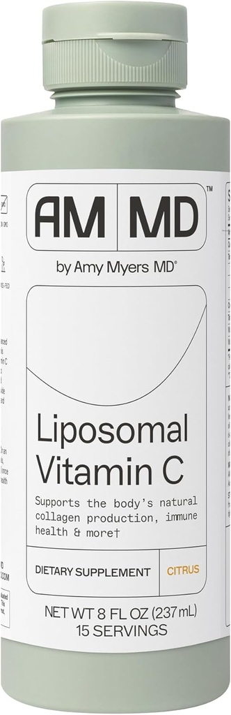 Amy Myers MD Liposomal Vitamina C - Suplemento de Alta Absorción No GMO para Apoyo Inmunitario " Producción de colágeno - Libre de gluten, No-Dairy " Non-Soy