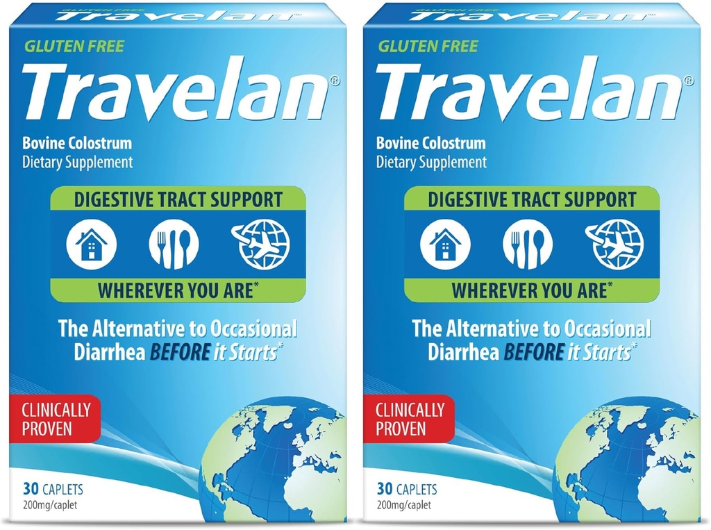 Anti Diarrhea Pills Help Prevent Traveler’s Diarrhea Before It Starts, Clinically Proven, Travel Essentials, Drug-Free Colostrum, Natural Digestive and Immune Support Supplement, 60 Count