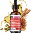 Collagen Mojo - Líquido Collagen para Hombres Mujer, Peptides de Collagen con Moss Mar, Burdock Root & Bladderwrack - Cabello, Esquí, uñas, soporte conjunto, gestión de peso, alta absorción - 100.000mcg, 2 Oz