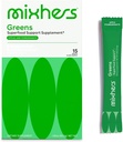 MIXHERS Hergreens - Greens " Veggie Powder - Hecho de alimentos enteros - con enzimas digestivas " Kale - Nutrición diseñada para mujeres - Soporte Corazón " Liver - 15 paquetes de bebidas - Apple " Pomegranate