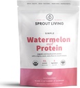 Sprout Living Simple Watermelon Seed Protein Powder, 12 Grams Organic Plant Based Protein Powder Sin Sweeteners artificiales, Non Dairy, Non-GMO, Vegan, Gluten Free, Keto Drink Mix (10 oz)