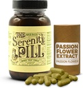 The Serenity Pill 60 Caps - Orgánica Mood Pills & Anti Stress Suplemento w / Ashwagandha Extracto de la raíz, Extracto de la flor de la pasión, Nutmeg & Green Tea Extract - Natural Passion Flower Supplement for Stress