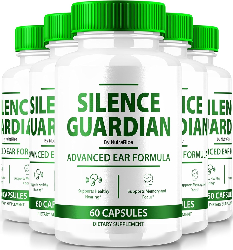 (5 Pack) Silence Guardian - Advanced Ear Formula, Official Formula for 360 Hearing Support, All Natural Ingredients to Maintain Auditory Health, SilenceGuardian Review (300 Capsules)