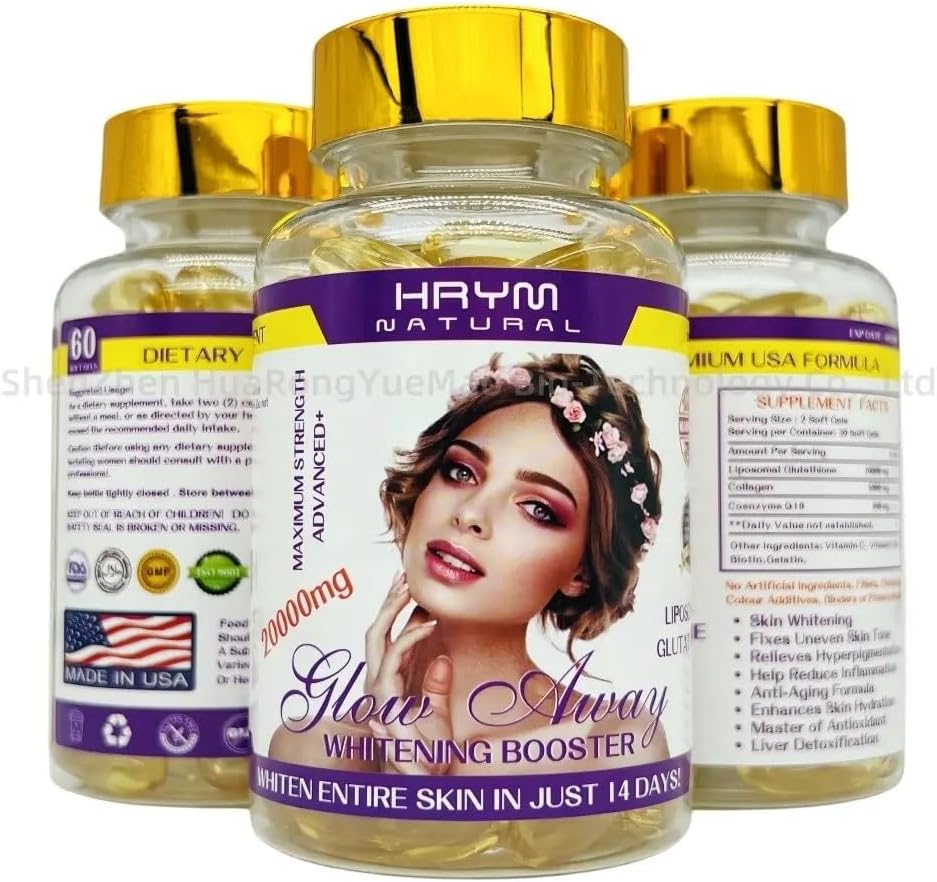 Premium Liposome Glutathione Skin Whitening Capsules | Herbal Supplements for Skin Brightening, Anti-Aging, and Detox Antioxidant Formula