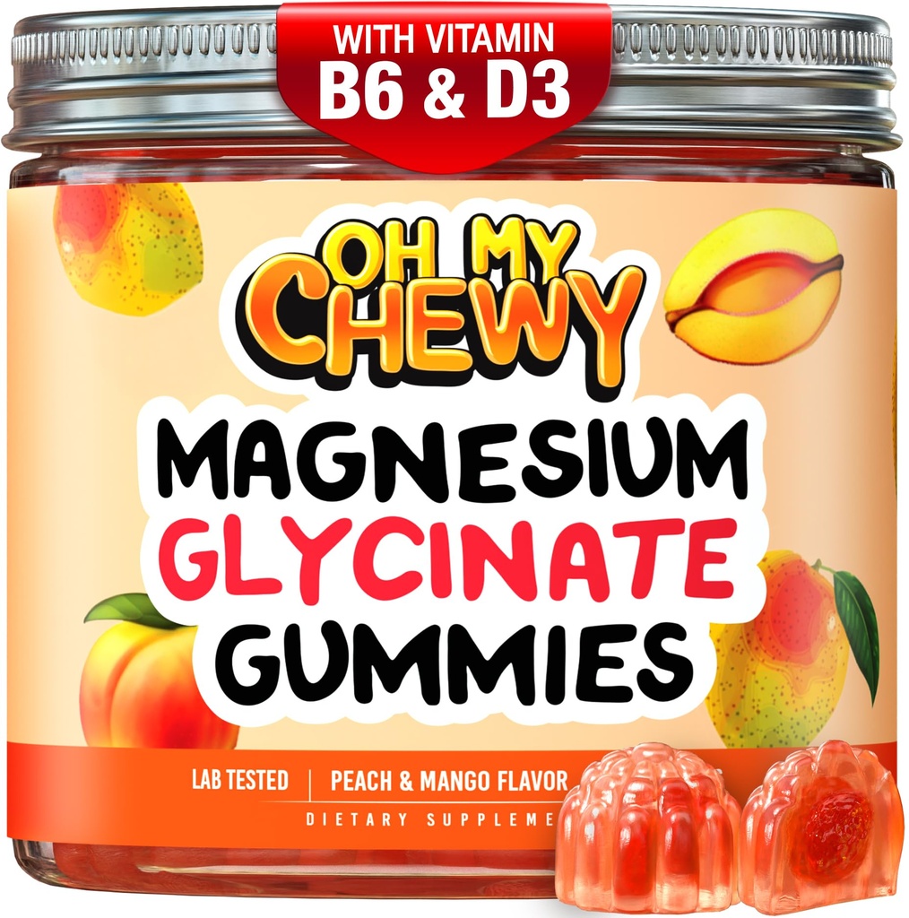 Centro-Filled Magnesium Glycinate Gummies 400MG - High Absorption for Kids, Adolescents & Adults - Suplemento para el sueño, la calma y la relajación muscular con B6 &amp; D3 - Gluten Gratis &amp; Vegan Friendly - 120 Condes