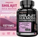 All-in-One Sea Moss, Shilajit, Ashwagandha & Glutathione Supplement for Women, Boost Energy, 60 Capsules